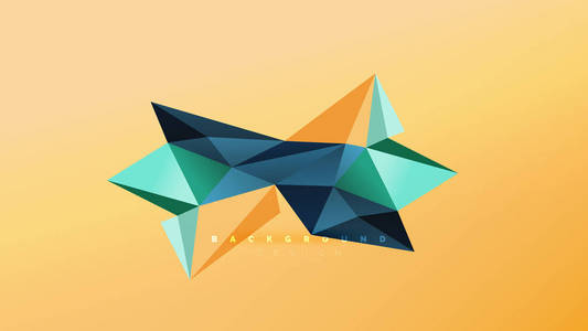 抽象背景--几何折纸风格的造型构图, 三角形低聚设计理念.