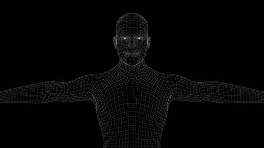 3d 人 x 射线全息图的图解照片