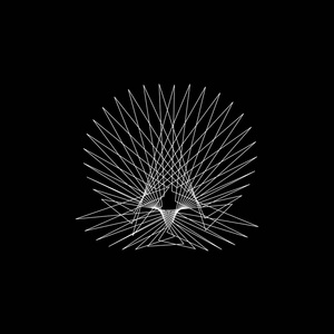 抽象的几何形状的线条。黑色背景上的孤立。矢量轮廓图