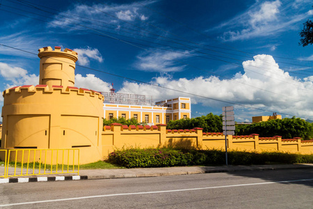 前 La Moncada 奥巴马的墙壁, 古巴历史的重要地方, 圣地亚哥 de 古巴
