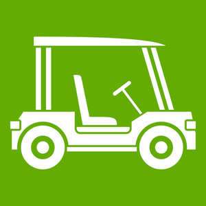 高尔夫俱乐部车图标绿色