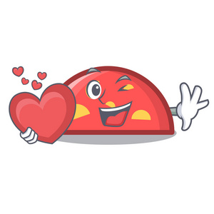 用心学习用心半圆吉祥物卡通风格矢量插画照片