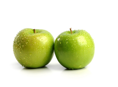 两个绿色苹果