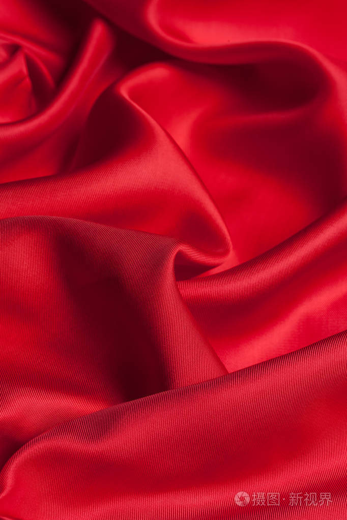背景纹理波浪红色布