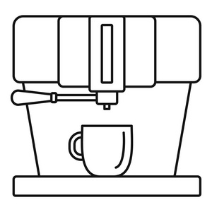现代咖啡机图标, 轮廓样式