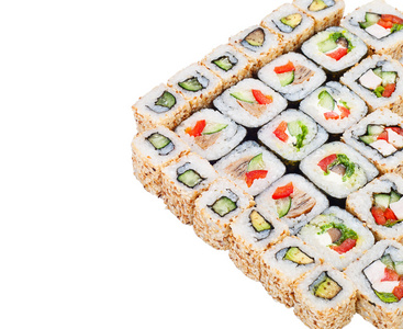 寿司卷大集与不同的组件