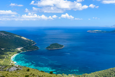 Formentor 海滩美丽的马略卡岛海岸西班牙, 欧洲