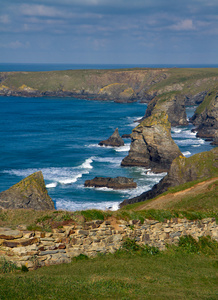 bedruthan 的步骤与英国康沃尔郡