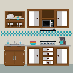 厨房现代场景图标图片