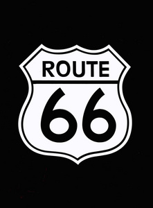 旅行美国标志路线66标签。美国道路图标
