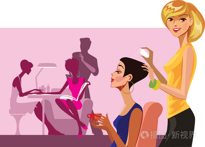 妇女在一家美容院