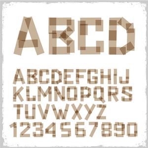 字母表字母和数字由胶带
