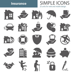 保险服务简单图标设置