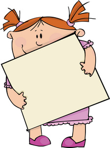 狂欢节服饰的卡通小孩手里拿一张海报三只小猪卡通与空白符号圣诞人物