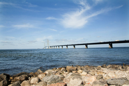 伟大的皮带桥, Storebelt 在丹麦, 连接新西兰与 Funen