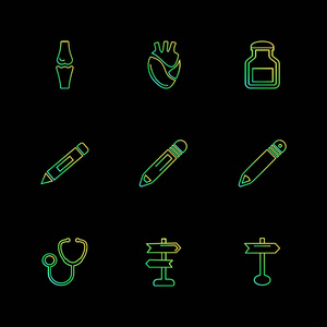 医学创意平面设计图标的矢量采集