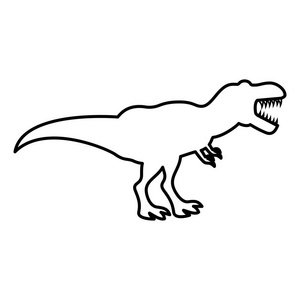 恐龙霸王龙图标黑色插画平面样式简单图像
