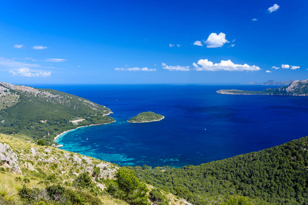 Formentor 海滩美丽的马略卡岛海岸西班牙, 欧洲