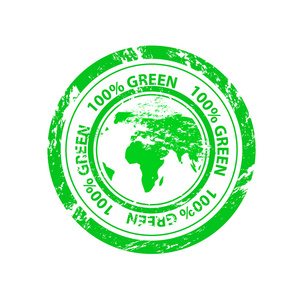 grunge 绿色矢量邮票