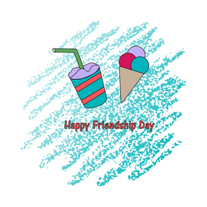 友谊日卡片的向量例证为邀请或模板卡片或海报。美好的背景为友谊天庆祝。Eps 10