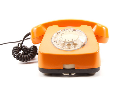 橙色复古电话