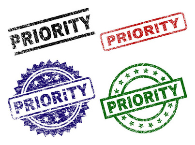 垃圾蓝色优先文字六角橡胶印章在白色背景上高优先级矢量图章黑色优先