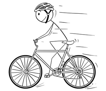 骑自行车头盔男子卡通