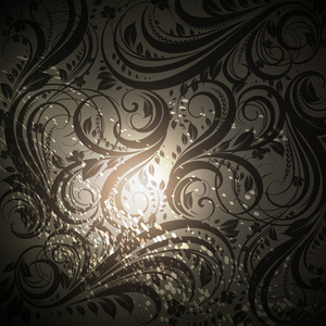 黑色高档花卉图案的壁纸图片
