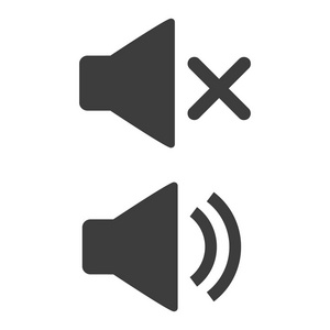 音量曲线白色背景上的音量声音图标.矢量插图照片