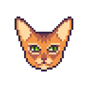 像素的猫脸图片