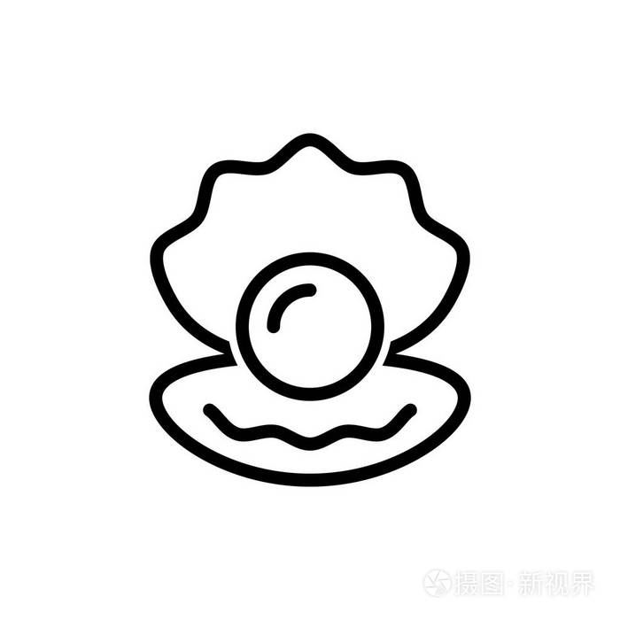 珍珠在贻贝图标插画-正版商用图片05i0m8-摄图新视界