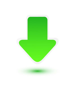 下箭头绿色箭头下白底照片