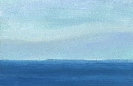 遥远的海地平线。蓝色色调