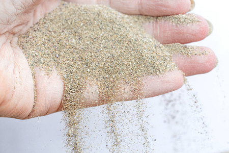 从顶部查看美丽的景色的泻湖与白色的沙子和棕榈树, 绿松石海.