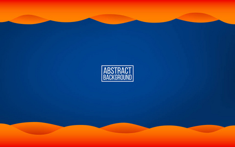 深蓝抽象深蓝色层背景.橙色波浪与阴影.时髦的颜色背景的网页或海报.