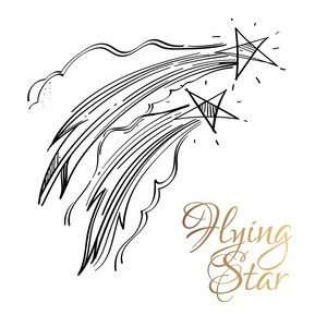 大不明飞行物符号流星与彗星在白色背景下分离照片