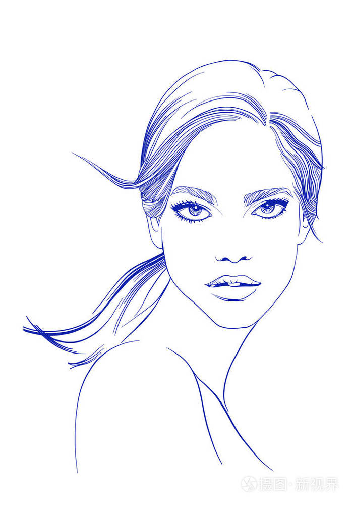 模特女孩的脸插画-正版商用图片05i5jh-摄图新视界