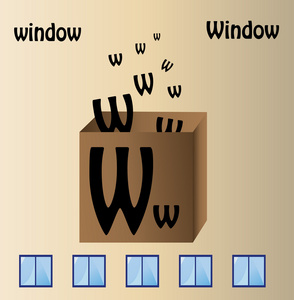 矢量图窗口和英文字母w