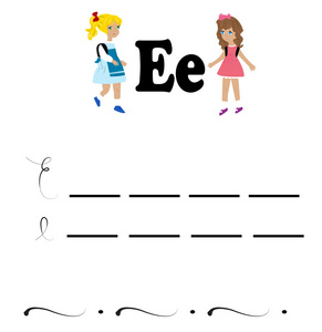 字母表工作表中，字母e