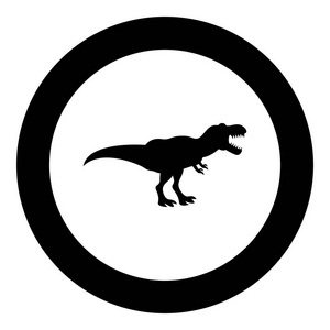 恐龙霸王龙图标黑色圆圈圆形矢量图