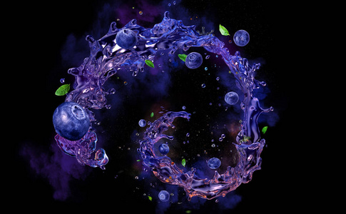 蓝莓汁图片-蓝莓汁素材-蓝莓汁插画-摄图新视界