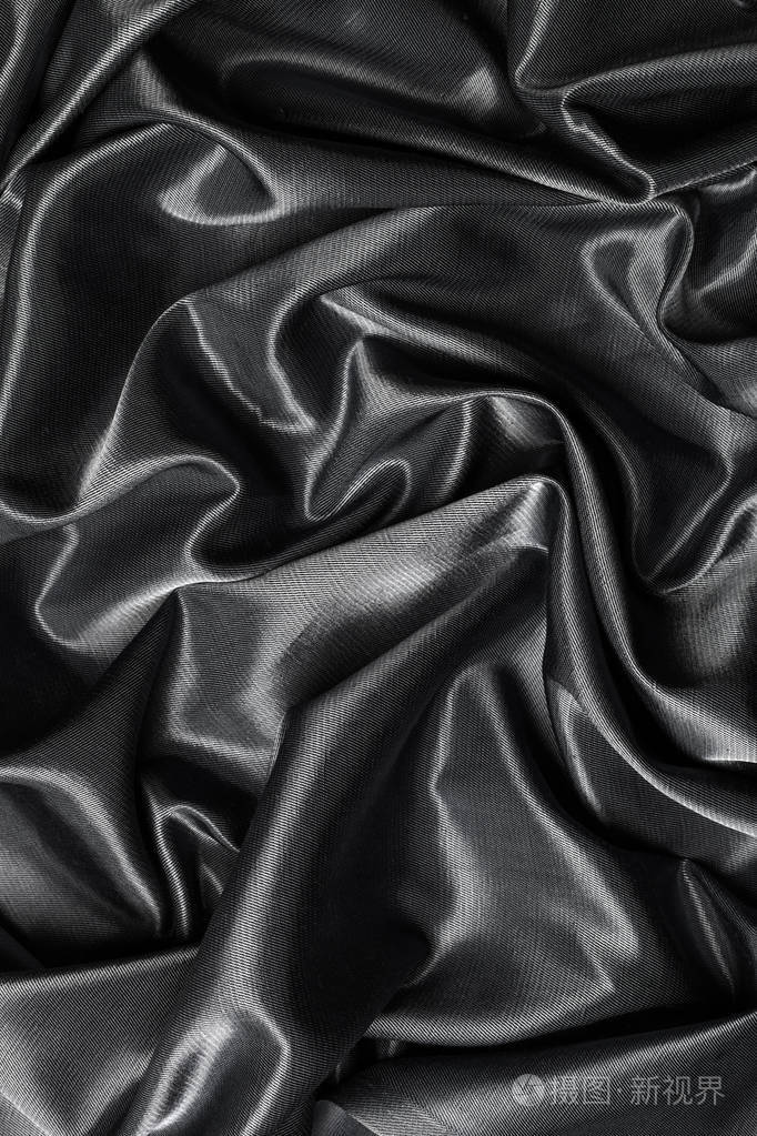 黑色丝绸质感面料背景