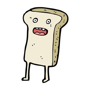 卡通切片的面包字符