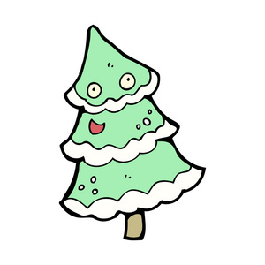 快乐圣诞节树卡通图片