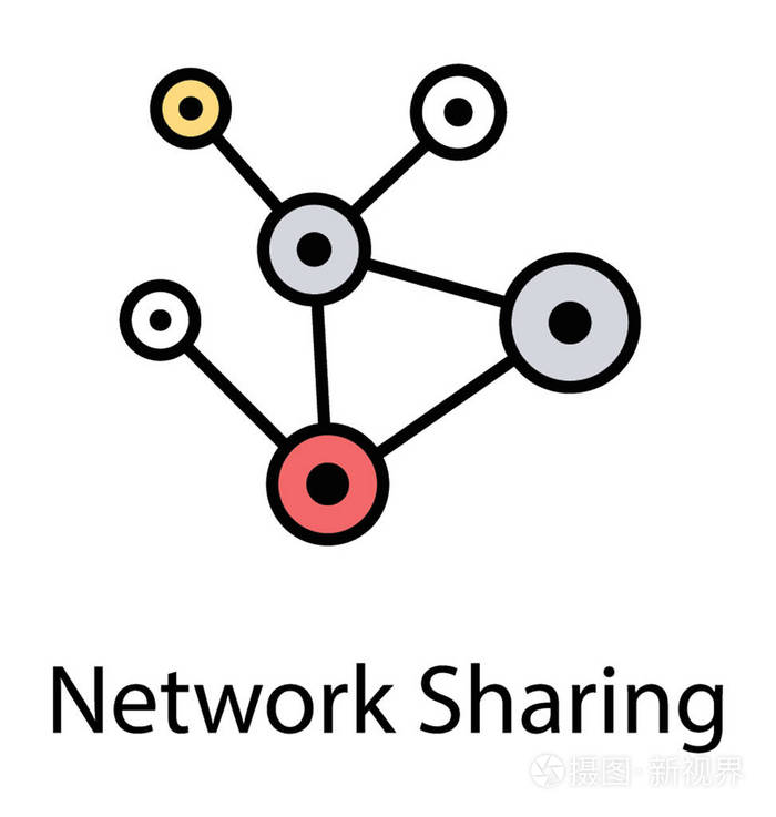 连接到彼此的节点, 网络共享图标