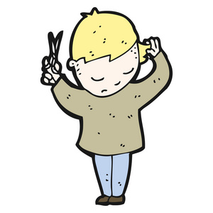 头发切割剪刀涂鸦图片