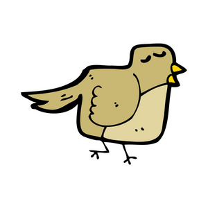 卡通褐色鸟