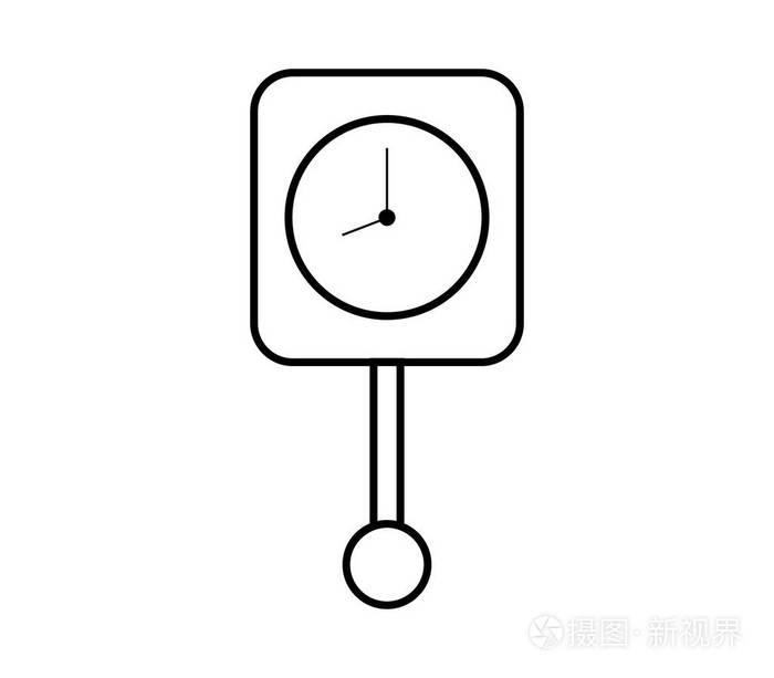 白色背景上的钟摆钟图标插画-正版商用图片05ilai-摄图新视界