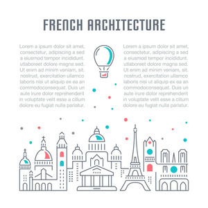 法国建筑网站横幅和登陆页