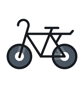 自行车平面矢量图标